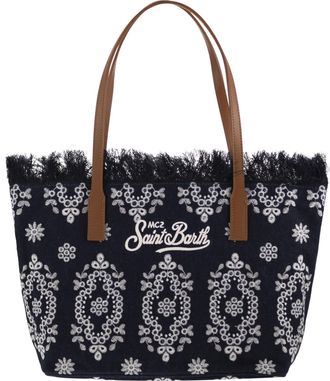 MC2 Saint Barth City Canvas Shopper-Tasche mit Stickerei und Logo
