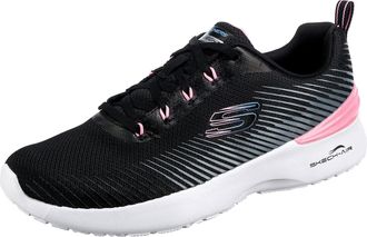 Skechers Womens Skech-Air Dynamight Luminosity Sneaker, Black Mesh/Pink Trim, 4.5 UK