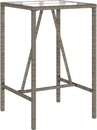 vidaXL Outdoor Bar Table Grey 70x70x110 cm Poly Rattan Vidaxl