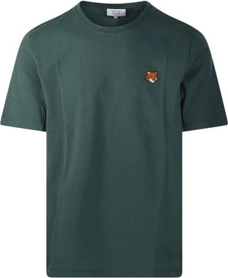 Maison Kitsun&eacute; Fox Head Regular T-shirt - Heren - T-shirts - Groen - S - Katoen - Tops