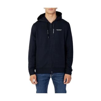 A|X Armani Exchange Hoodies & sweatvesten, Heren, Blauw, S, Katoen, Blauwe Katoenen Zip Up Hoodie