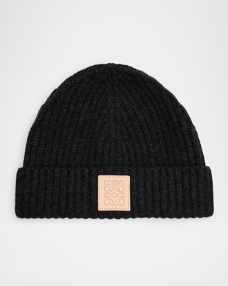 Loewe Cashmere Blend Logo-Patch Beanie