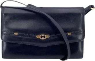 Gucci Pre-owned Cross Body Bags, female, Black, Size: ONE SIZE Pre-owned Leather Cross Body Bag