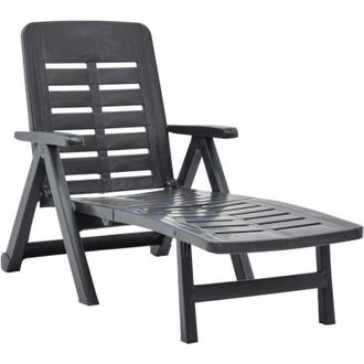 vidaXL Tumbona Plegable De Pl&aacute;stico Gris Antracita Vidaxl