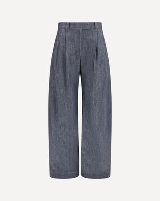 Brunello Cucinelli Lightweight denim Pants with pleats Female 38
