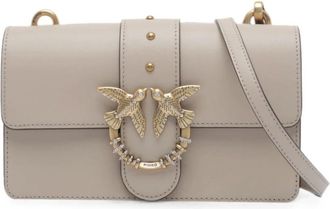 Pinko Pinko - Love One Mini New Buckle - Dames - Tassen - Beige - Maat: ONE Size Leer