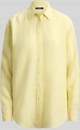 Lauren Ralph Lauren Regular Fit Leinenbluse in Hellgelb, Gr&ouml;&szlig;e XL