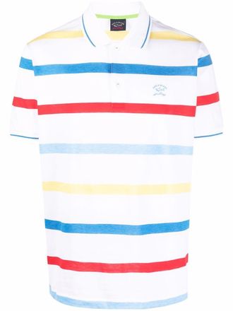 Paul & Shark striped short-sleeve polo shirt - men - Cotton - 6XL - White