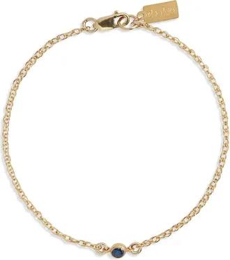 Set & Stones Cubic Zirconia Birthstone Pendant Bracelet in Gold/september at Nordstrom