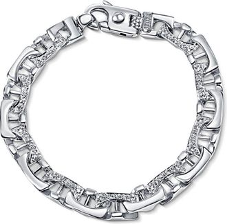 Pompeii3 Mens 14k Gold (44gram) or Platinum (71gram) 8.5mm Diamond Bracelet 8.5