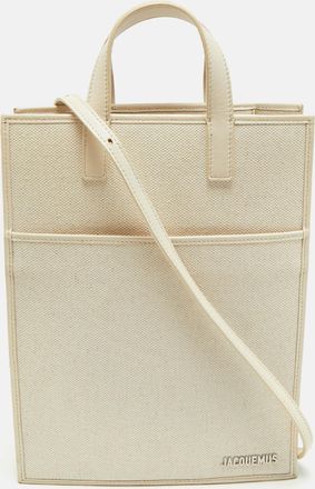 Jacquemus Off White Canvas And Leather Le Cabas Tote