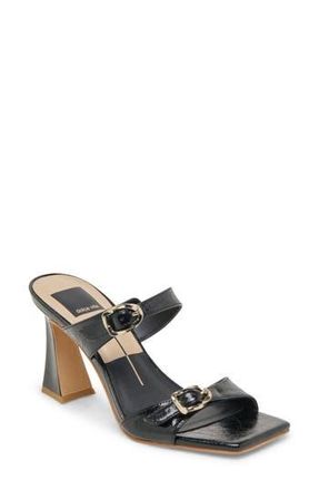 Dolce Vita Narcia Slide Sandal in Midnight Crinkle Patent at Nordstrom Rack, Size 7.5