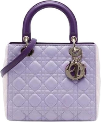 Dior Pre-owned Lady Dior - Dames - Vintage Handtas - Paars - ONE Size - Leer - Vintage