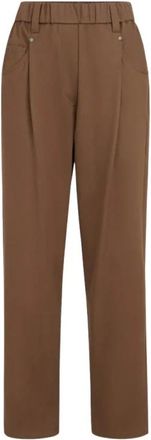 Brunello Cucinelli Pantalones rectos - Trousers - Mujer - Marr&oacute;n - S