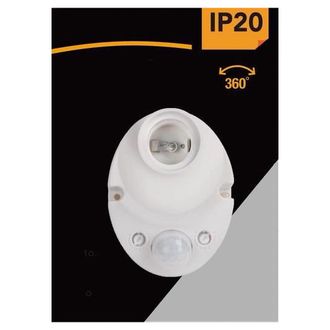 Trade Shop Trade Shop - Sensore Di Movimento 360&deg; Pir Infrarossi Rilevatore Per Lampadine 60w E27 Ycb1061