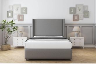 Sloomy Stratford Dumfries Divan Base No Drawers 54 Headboard & 12 Footboard in Light Grey | Size: Small Single