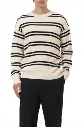Closed Striped Crewneck Jumper Sweater In Ivory