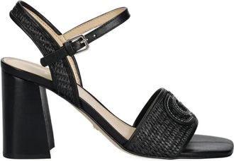 Guess Co Geweven sandalen met blokhak en bandje - Zwart