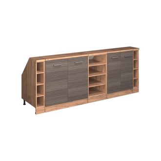 Vicco Armario De Cocina Para Techo Inclinado R-line, Gris Noble, 210 Cm Lote De 5 Carcasas De Armario 60 Cm De Profundidad, Vicco