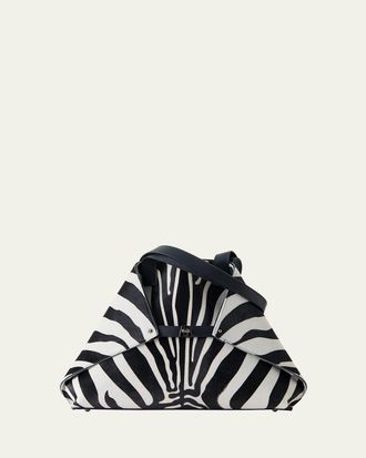Akris Ai Medium Zebra-Print Top-Handle Tote Bag
