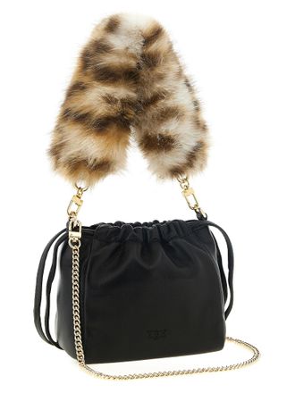 Pinko Nappa Leather Bucket Bag - Black