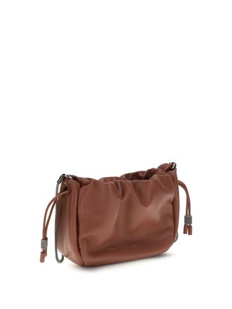 Brunello Cucinelli Womens Shoulder Bag Mellow Mini Fire Brick Calf Leather