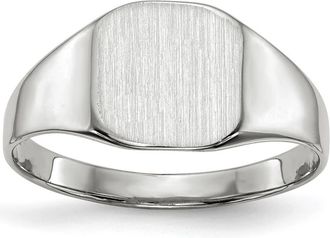 Diamond2Deal 14k White Gold Closed Back Signet Ring