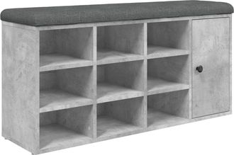 vidaXL Vidaxl - Banco Zapatero Madera De Ingenier&iacute;a Gris Hormig&oacute;n 102x32x50 Cm