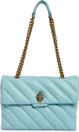 Kurt Geiger Large Soho Quilted Leather Shoulder Bag in Mid Blue at Nordstrom Rack