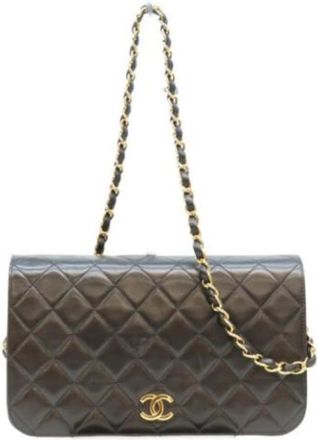 Chanel Pre-owned Vintage Schoudertas - Dames - Vintage Schoudertas - Zwart - ONE Size - Leer - Vintage