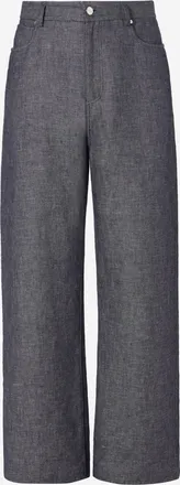 Fendi Mens Jeans Cotton-Linen Blend Dark Denim