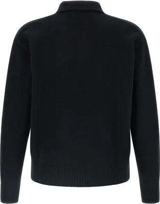 Polo Ralph Lauren Wool-Alpaca Blend Logo Polo Shirt - Black