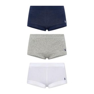 Polo Ralph Lauren Katoenen Boxer Brief 3-Pack - Dames - Onderbroek - Blauw - M - Katoen - Ondergoed