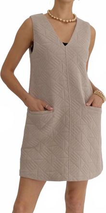 Entro Womens Button Quilted Dress In Light Mocha