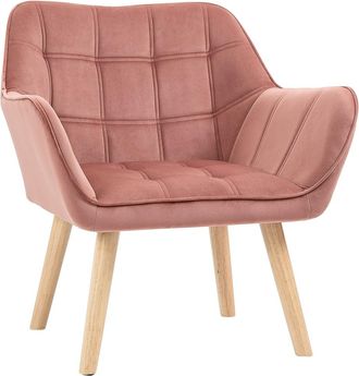HOMCOM Butaca de sal&oacute;n 67x61.5x71 cm rosa