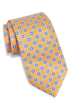 Nordstrom Geometric Print Silk Tie in Orange at Nordstrom