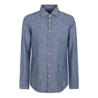 Eleventy Casual Shirts, male, Blue, Size: 2XL Casual Shirt