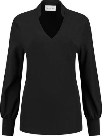 Hart by Helena Hart 7369 top goldie transfer blouse zwart - Dames - Blouses - Zwart - S - Overhemden