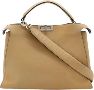 Fendi Pre-owned Handbags, female, Beige, Size: ONE SIZE Pre-owned Peekaboo Handbag