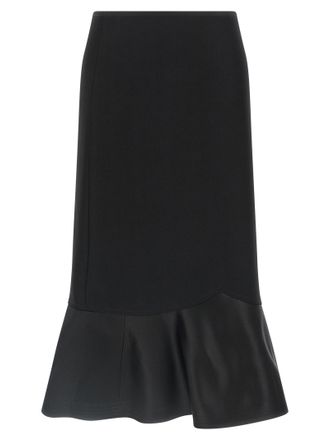 Fendi Black Virgin Wool Midi Womens Skirt