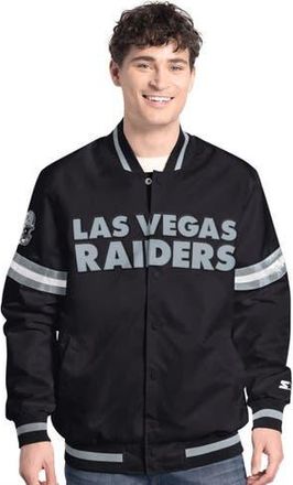 Starter Mens Starter Black Las Vegas Raiders Scout Full-Snap Varsity Jacket at Nordstrom, Size X-Large