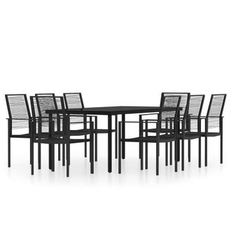Berkfield Home 9 Piece Garden Dining Set Black