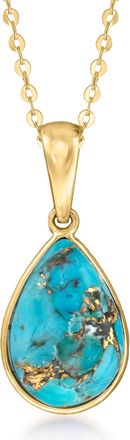 Canaria Canaria Turquoise Pendant Necklace in 10kt Yellow Gold