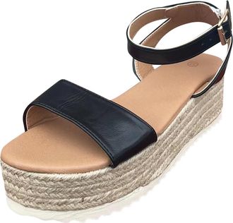 Generic Womens Espadrille Wedge Sandals Braided Platform Sandals Adjustable Ankle Strap Open Toe Flatform Sandals Classic Shoes Wide Fit Sandals Ladies Summer