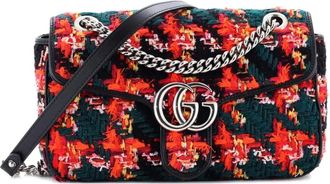 Gucci GG Marmont Flap Bag Tweed Small shoulder bag - Nero