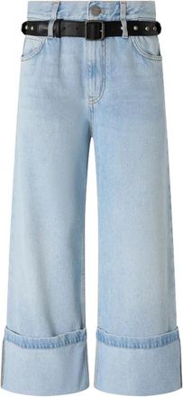 Pinko Sipario Cropped Jeans - Dames - Loose Fit Jeans - Blauw - L - Katoen - Jeans