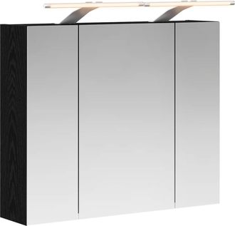 vidaXL Armario Con Espejo De Ba&ntilde;o Roble Negro 60 X 14,5 X 50 Cm Vidaxl