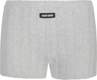 Miu Miu Shorts corti a coste - Grigio