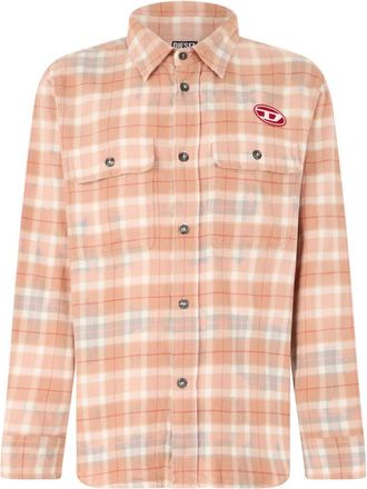 Diesel S-Cross Flanellen Overhemd - Heren - Casual Overhemden - Beige - L - Katoen - Overhemden