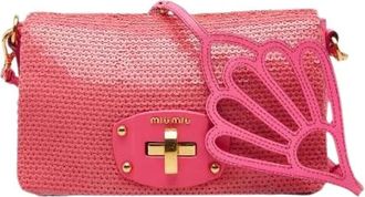 Miu Miu Pre-owned Cross Body Bags, female, Pink, Size: ONE SIZE Pre-owned Leather Shoulder Bag